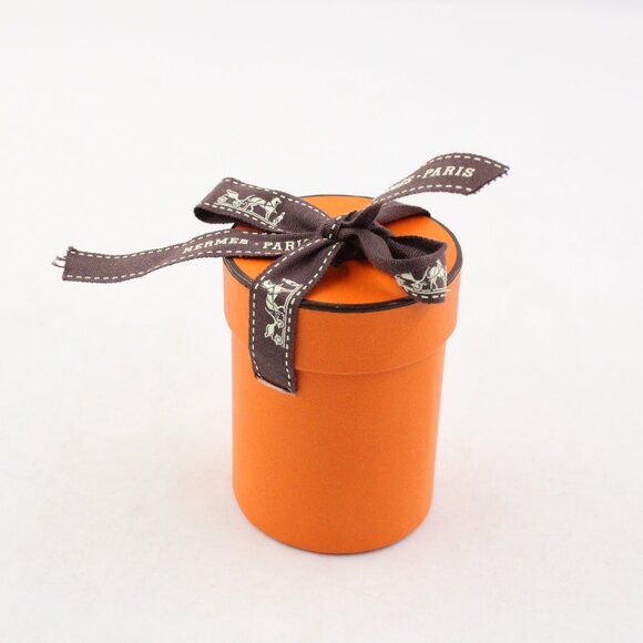 Pre-Owned Hermes Psyche Geometry 100% Silk Twilly Scarf in Orange Multicolor - Picture 7 of 12